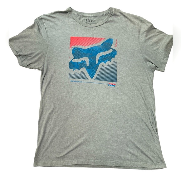 Fox Y2K Premium Gray V-Neck T-Shirt - Picture 2 of 5